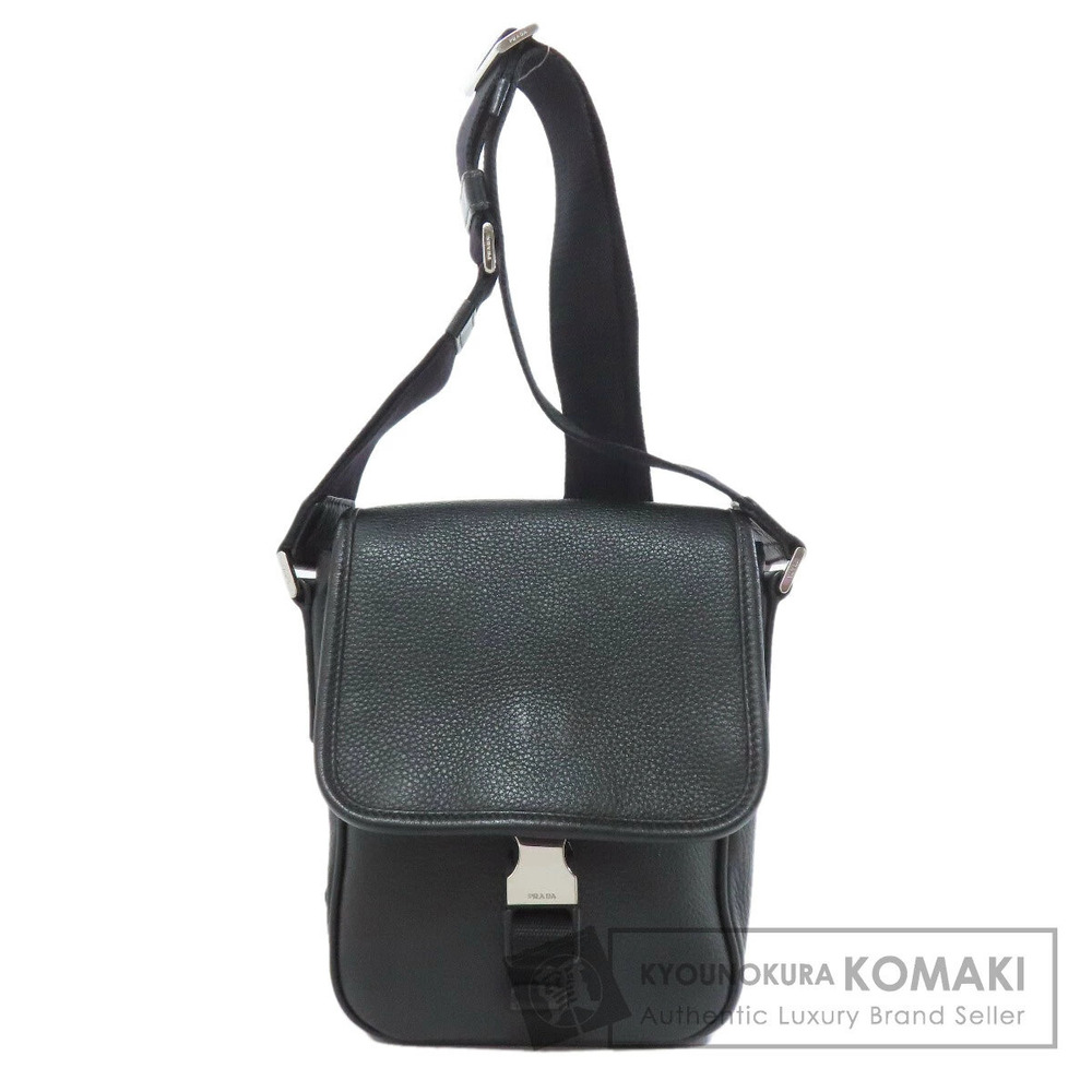 Prada Vitello Phenix leather crossbody bag calfskin Black